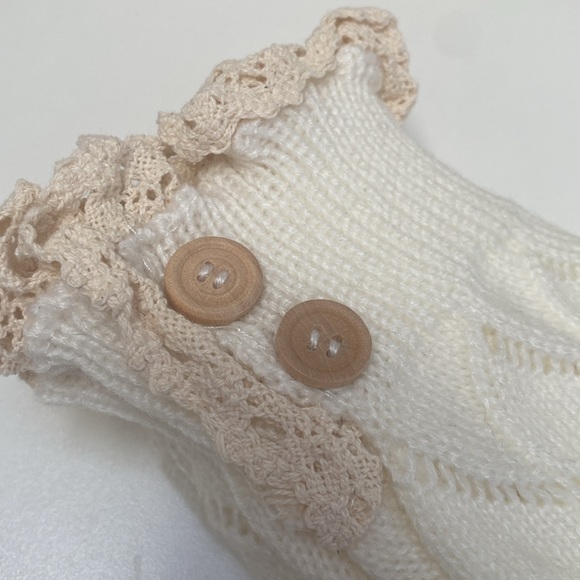 Lace Ruffle Edge Knit Boot Socks - Picture 2 of 3